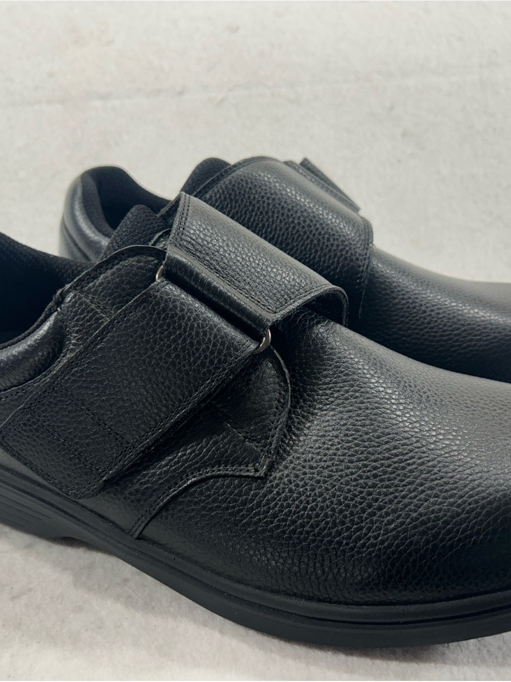 Orthofeet 510 Mens 12 6E XX Wide Black Leather Walking Shoes Hook Loop